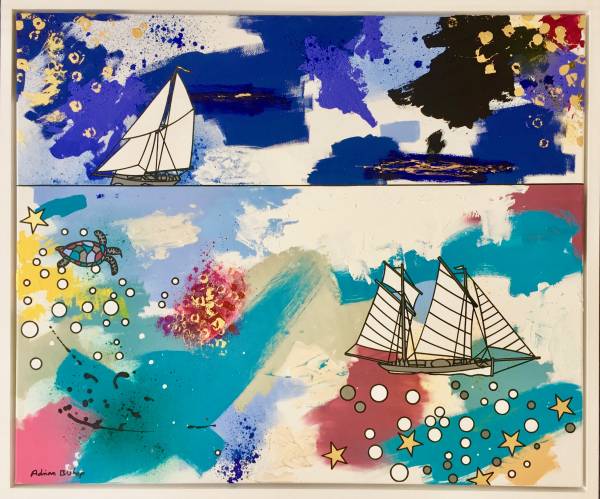 - a , Painting, Acrylic Canvas by Adrian Bishop, measuring 100 x 120 cm (H x W) framed at 107 x 127 cm £2150